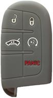 🔑 protective gray silicone rubber key case cover for jeep fiat dodge smart remote key logo
