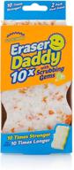 scrub daddy eraser sponge - eraser daddy 10x: ultimate cleaning solution for walls, baseboards, kitchen, and bathroom - dual-sided scrubber, durable melamine, temperature controlled, water activated - 2ct logo