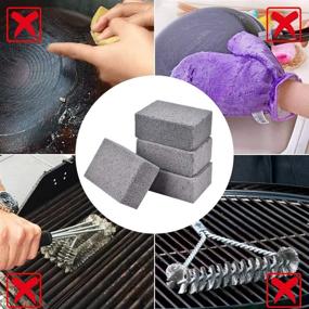 img 2 attached to 🔥 4-Pack Grill Griddle Cleaning Brick Block with Neutral LImeiy, Eco-Friendly De-Scaling Cleaning Stone for Removing Stains on BBQ Grills