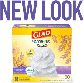 img 3 attached to 🗑️ Glad OdorShield 13 Gallon White Trash Bags with Drawstring - Febreze Mediterranean Lavender Scent - 80 Count