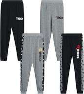 👖 tko boys’ sweatpants 4-pack: active fleece joggers pants (size 8-16) logo