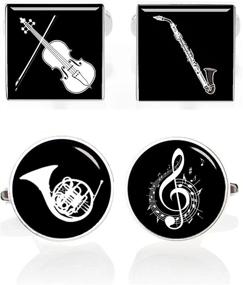 img 2 attached to Kooer Cufflinks Personalized Instrument Jewelry