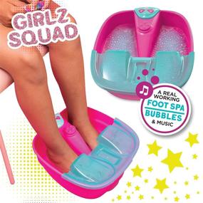 img 2 attached to 🎉 Girlz Squad Foot Spa Sets and Nail Kit for Girls Ages 7-12 - DIY Manicure and Pedicure Set for Sleepovers and Slumber Parties. Promotes Self-Care and Boosts Creativity in Kids
