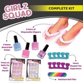 img 3 attached to 🎉 Girlz Squad Foot Spa Sets and Nail Kit for Girls Ages 7-12 - DIY Manicure and Pedicure Set for Sleepovers and Slumber Parties. Promotes Self-Care and Boosts Creativity in Kids