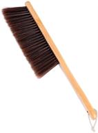 🧹 wooden handle hand broom, dust brush with horse hair bristles, duster for counters, benches, cars, furniture, beds, woodworking cleaning logo