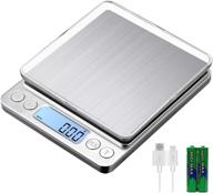 🍽️ high accuracy usb charging mini food electronic scale - kubei large range small kitchen scale 1kg/0.01g with lcd display, ideal pocket scale for cooking logo