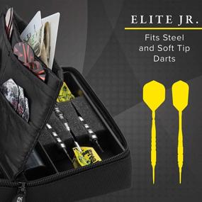 img 1 attached to 🎯 Casemaster Classic Dart Carrying Case with Nylon Fabric, Holds 6 Steel and Soft Tip Darts, Abundant Storage for Accessories with Pockets, Tubes, and Boxes