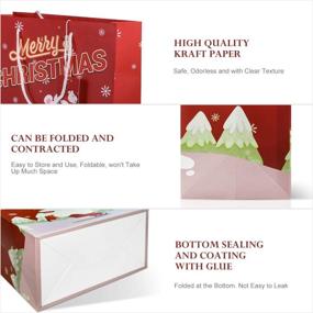 img 1 attached to 🎁 Bright Prints Reusable Christmas Paper Bags Hemoton - 12PCS, with Tags and Tissue Paper, Ideal for Xmas Holiday Parties and Christmas Goodies