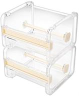 molshine set of 2 transparent visible washi masking tape dispensers with tape cutter and roll tape holder (beige) - masking tape not included logo