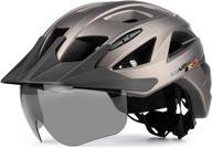 🚴 sunrimoon adult bike helmet with usb rechargeable rear light and detachable magnetic goggles - mountain road bicycle helmets for men women, 22.44-24.41 inches logo