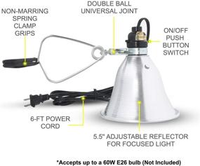 img 2 attached to 🔦 Simple Deluxe Adjustable Clamp Lamp Light with 5.5 Inch Aluminum Reflector up to 60W E26 Bulb (Bulb Not Included) 6ft 18/2 SPT-2 Cord, 1 Count (Pack of 1), Silver