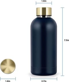 img 1 attached to Premium Stainless Steel Thermos Cup: Triple-Layered Vacuum Insulated Bottle 🥤 for Travel, Sports, and More - 13.5 Oz Navy Drink Water Bottle