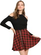 👗 allegra k women's high waist zip up pleated a-line casual short flowy plaid skater skirt with enhanced seo logo