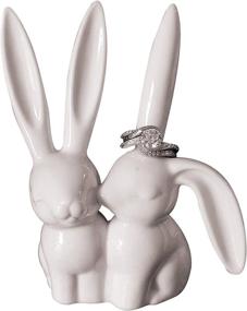 img 4 attached to 🐇 White Ceramic Bunny Ring Holder - Creative Co-Op DA2618, 3" Length x 4" Height