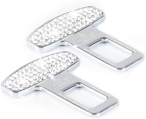 img 4 attached to Bling Car Seat Belt Clips: Transform Your Auto Belts with Rhinestone Crystal Sparkle – 2 Pack