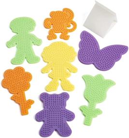 img 3 attached to 🎨 Perler 22645 Fuse Bead Pegboards 7-Pack - Create Colorful Crafts with Boy, Girl, Bear, Monkey, Butterfly, and 2 Flower Designs