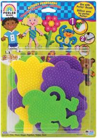 img 2 attached to 🎨 Perler 22645 Fuse Bead Pegboards 7-Pack - Create Colorful Crafts with Boy, Girl, Bear, Monkey, Butterfly, and 2 Flower Designs