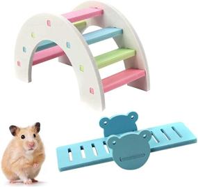 img 4 attached to 🐹 Hilarious DIY Hamster Rainbow Play Bridge Seesaw - Ideal for Syrian/Robo/Djungarian/Dwarf Hamster and More!
