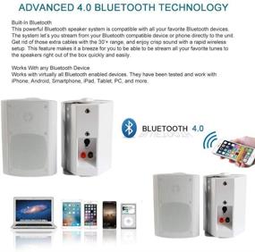 img 2 attached to Herdio водонепроницаемые наружные Bluetooth-колонки - 4 дюйма, белые - Идеальны для патио, палубы или настенного монтажа.