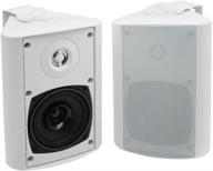 herdio waterproof outdoor bluetooth speakers - 4 inches, white - ideal for patio, deck, or wall mounting logo