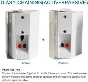 img 1 attached to Herdio водонепроницаемые наружные Bluetooth-колонки - 4 дюйма, белые - Идеальны для патио, палубы или настенного монтажа.