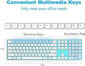 img 1 attached to 🔵 JOYACCESS Многоустройственная Bluetooth-клавиатура - Полноразмерная беспроводная клавиатура с цифровой клавиатурой - Перезаряжаемая - Переключение между 3 устройствами - ПК, ноутбук, MacBook Pro/Air, iPad/iPhone/iMac, смартфон - Бирюзовый