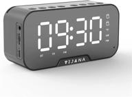 🔊 portable wireless bluetooth speakers with fm radio, compact outdoor bluetooth speaker set, bedroom alarm clock with usb, ideal for heavy sleepers – black logo