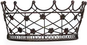 img 1 attached to 👑 Wrought Iron Crown Wall Basket - 14.5" Wide for Stunning Décor