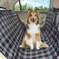 🐶 coohom dog car seat covers: waterproof, scratch proof, non-slip protector for pet back seats - scottish grid pattern hammock convertible for cars, trucks, and suvs (black) logo