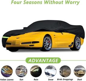 img 2 attached to 🚗 Yixin Waterproof Car Covers for 1997-2004 C5 Corvette - 100% Waterproof & Windproof, Custom Fit with 190T Material and Double Door Zipper - Up to 180” L (C5: 1996-2004)