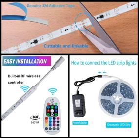 img 1 attached to 🌈 SPARKE 16.4ft/5m RGBIC LED Strip Lights - 150 Pixels Waterproof RGB 5050 Tape Light with RF Remote and Power Supply - Ideal for Home Interior Parties with Chasing Effect