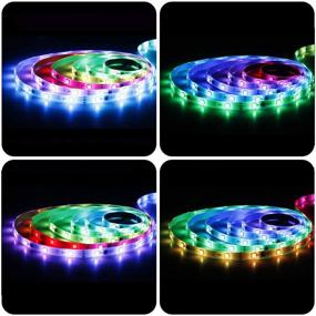 img 3 attached to 🌈 SPARKE 16.4ft/5m RGBIC LED Strip Lights - 150 Pixels Waterproof RGB 5050 Tape Light with RF Remote and Power Supply - Ideal for Home Interior Parties with Chasing Effect