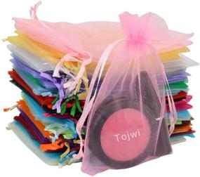 img 4 attached to 🎁 Tojwi 50pcs Organza Bags-Mix Color 3.54''x4.33''(9x11cm) Satin Drawstring Organza Pouch Wedding Party Favor Gift Bag Jewelry Watch Bags: Elegant and Versatile Organza Bag Set!