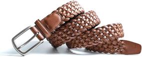 img 4 attached to 👔 ECHAIN Genuine Leather Men's Accessories and Belts with Braided Woven Design