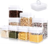 🍱 kitsure airtight food storage container set - 8 pc: perfect pantry organization with leak-proof, stackable and food-grade design logo