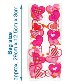 img 1 attached to 🎁 Baker Ross AC672 Heart Cellophane Gift Bags - Pack of 20, with Twist Ties for Children, Ideal Valentine's Day Party Bag Filler or Gift for Kids