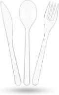 tashibox 66-piece plastic silverware set for dinner or party - disposable plastic cutlery, includes 22 forks, 22 knives, and 22 spoons - heavy-duty plastic utensils forks and spoons logo