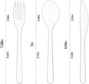 img 3 attached to TashiBox 66-Piece Plastic Silverware Set for Dinner or Party - Disposable Plastic Cutlery, Includes 22 Forks, 22 Knives, and 22 Spoons - Heavy-Duty Plastic Utensils Forks and Spoons