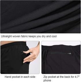 img 2 attached to 🏃 Мужские шорты для бега BALEAF длиной 5 дюймов с карманом на молнии