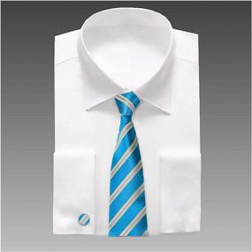 img 2 attached to H5091 Stripes Cufflinks for Men's Designer Attire with Boys' Accessories in Neckties