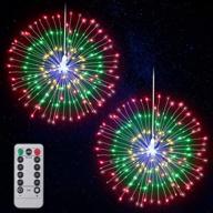 🎆 multicolor led string lights: firework twinkle starburst lights, 2 pack - perfect for patio parties & indoor home decoration - includes remote control логотип