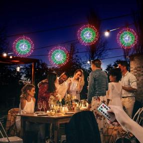 img 1 attached to 🎆 Multicolor LED String Lights: Firework Twinkle Starburst Lights, 2 Pack - Perfect for Patio Parties & Indoor Home Decoration - Includes Remote Control