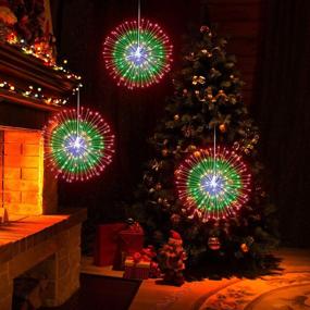 img 2 attached to 🎆 Multicolor LED String Lights: Firework Twinkle Starburst Lights, 2 Pack - Perfect for Patio Parties & Indoor Home Decoration - Includes Remote Control