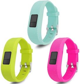img 4 attached to Mosstek Silicone Replacement Wristbands for Garmin Vivofit 3/jr/jr 2 - Ideal Sport Bands for Kids, Girls, Boys, Women, Men (Small/Large)
