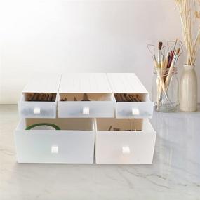 img 3 attached to 🗄️ Efficient Small Cute Drawer Organizers 5 Set for Bathroom Kitchen Office Desktop Closet Makeup