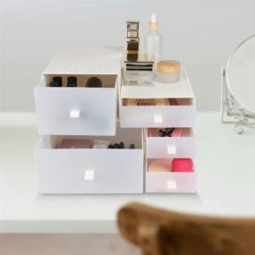 img 2 attached to 🗄️ Efficient Small Cute Drawer Organizers 5 Set for Bathroom Kitchen Office Desktop Closet Makeup
