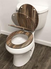 img 1 attached to Efficient Home Solutions Toilet: 🚽 Round Distressed Design for Optimal Comfort
