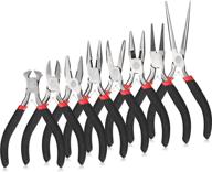 🛠️ complete 8-piece jewelry making tool set: includes diagonal nose pliers, needle nose pliers, round nose pliers, curved nose pliers, long nose pliers, and flat nose pliers, ideal for diy jewelry projects logo