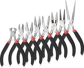 img 4 attached to 🛠️ Complete 8-Piece Jewelry Making Tool Set: Includes Diagonal Nose Pliers, Needle Nose Pliers, Round Nose Pliers, Curved Nose Pliers, Long Nose Pliers, and Flat Nose Pliers, Ideal for DIY Jewelry Projects