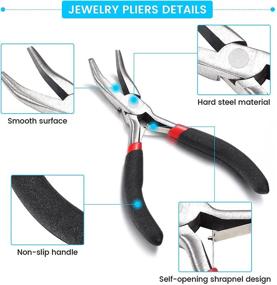 img 2 attached to 🛠️ Complete 8-Piece Jewelry Making Tool Set: Includes Diagonal Nose Pliers, Needle Nose Pliers, Round Nose Pliers, Curved Nose Pliers, Long Nose Pliers, and Flat Nose Pliers, Ideal for DIY Jewelry Projects